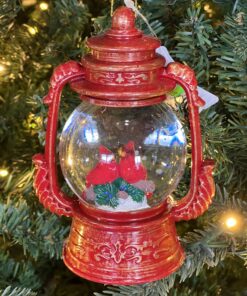 Cardinal Lantern Light-up Snow Globe Ornament 