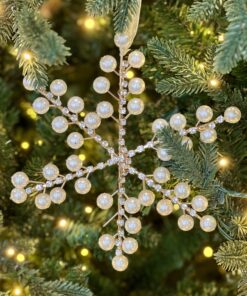 Pearl Snow Flake Ornament 