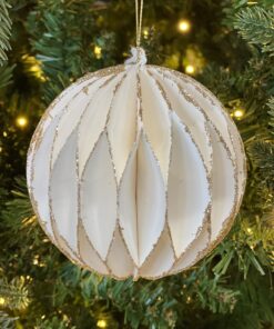 Waffle Paper with Gold Sparkle Edge Ornament 