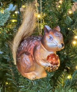 Squirrel with Fur Tail Ornament