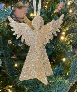 Gold Glitter Angel Ornament
