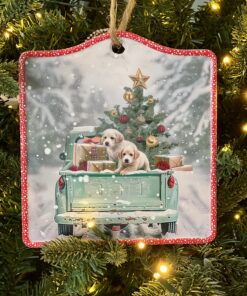 Puppies in Pickup Ornament